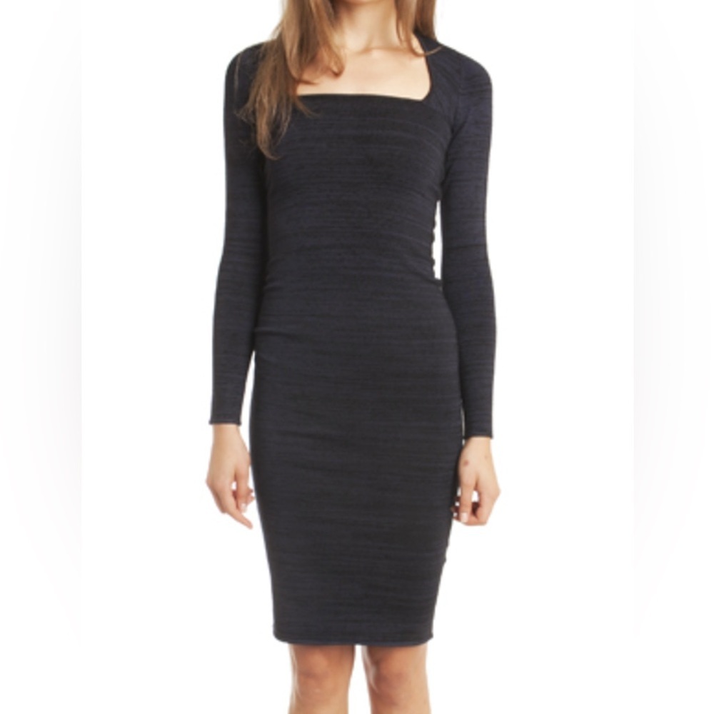 A.L.C. Ree Bodycon Square Neck Long Sleeve Dress